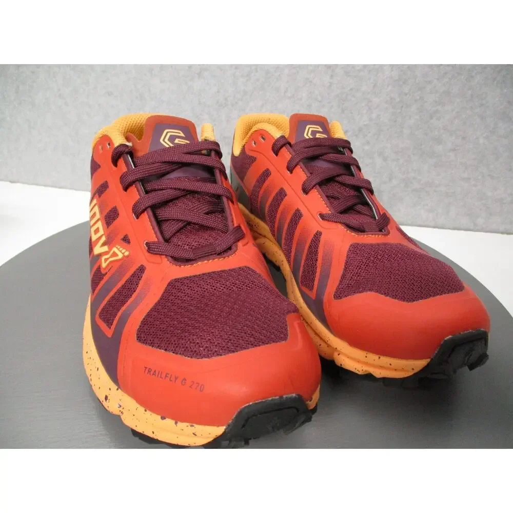 Inov-8 Trailfly G 270 Trail Running Shoes Womens Sz 7 Red /Burgundy/Orange